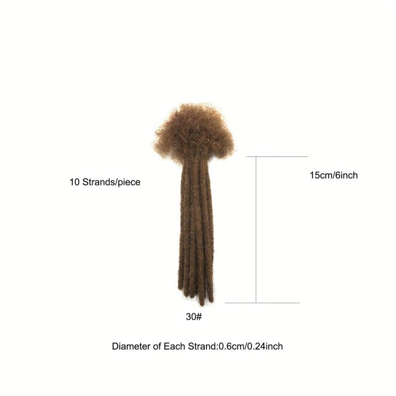 Dreadlock Braids Hair Pieces Human Hair Crochet Extensions 10 Strands Pack