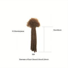 Dreadlock Braids Hair Pieces Human Hair Crochet Extensions 10 Strands Pack