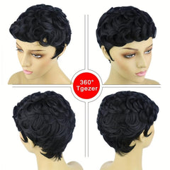 15 24 Cm Short Wavy Hair Wigs For Women Short Curly Pixie Cut Wigs With Bangs