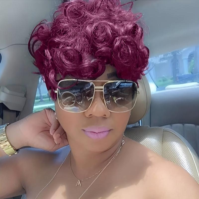 15 24 Cm Short Wavy Hair Wigs For Women Short Curly Pixie Cut Wigs With Bangs