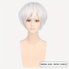 Short Straight Wig Synthetic Wig With Bangs Anime Cosplay Wig