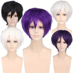 Short Straight Wig Synthetic Wig With Bangs Anime Cosplay Wig