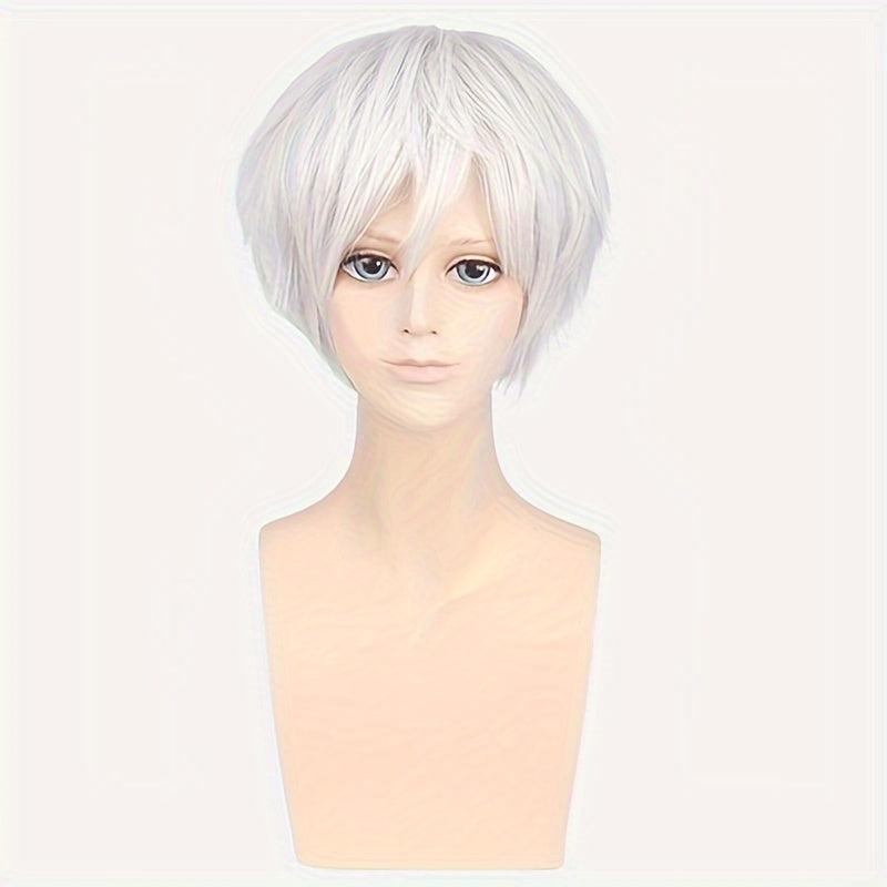 Short Straight Wig Synthetic Wig With Bangs Anime Cosplay Wig