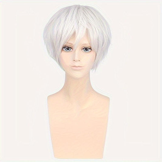 Short Straight Wig Synthetic Wig With Bangs Anime Cosplay Wig