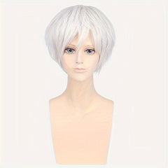 Short Straight Wig Synthetic Wig With Bangs Anime Cosplay Wig