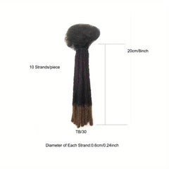 Ombre Dreadlock Braids Human Hair Extensions 14inch 10 Strands Pack
