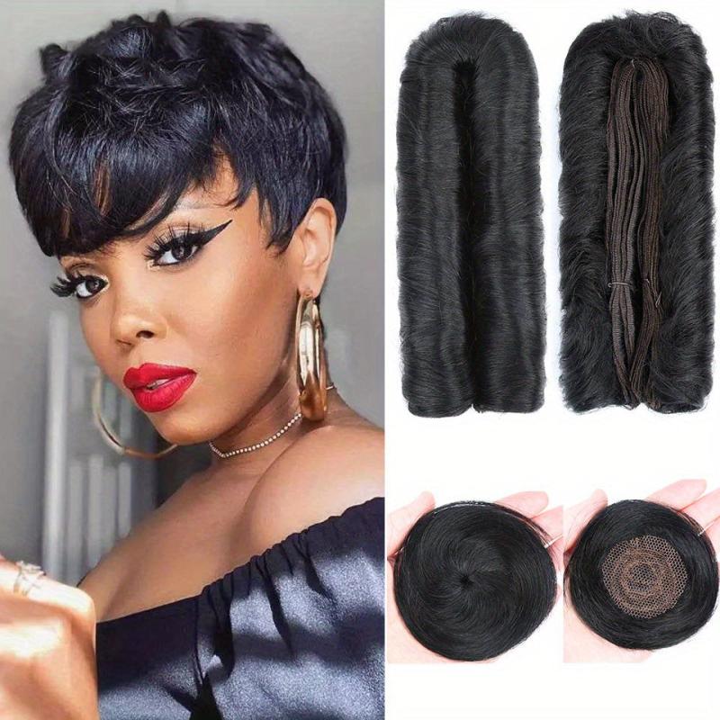 Brazilian Short Human Hair Extensions 28PCS Bundle Pack with Closure