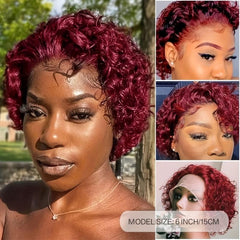 Short Curly Bob Wigs 150 Density Lace Front Wig