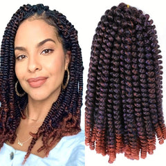 Ombre Spring Twist Crochet Hair Extensions 20 32 Cm Synthetic Fiber Hair