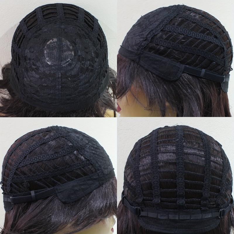 Layered Short Straight Synthetic Wig With Bangs & Wig Cap
