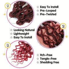 6pack 45 Goddess Locs Crochet Hair Extensions for Women