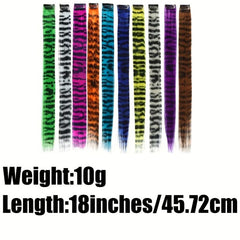 72 Cm Feather Print Clip On Hair Extensions Synthetic Straight