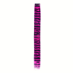 72 Cm Feather Print Clip On Hair Extensions Synthetic Straight