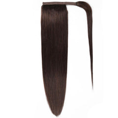 Straight Human Hair Ponytail Extensions Wrap Around Style