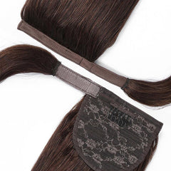 Straight Human Hair Ponytail Extensions Wrap Around Style