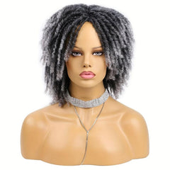 Short Dreadlock Wig Afro Curly Wig for Halloween Party 20-32cm