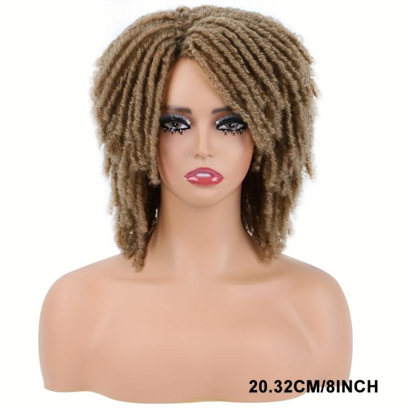 Short Dreadlock Wig Afro Curly Wig for Halloween Party 20-32cm