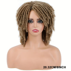 Short Dreadlock Wig Afro Curly Wig for Halloween Party 20-32cm