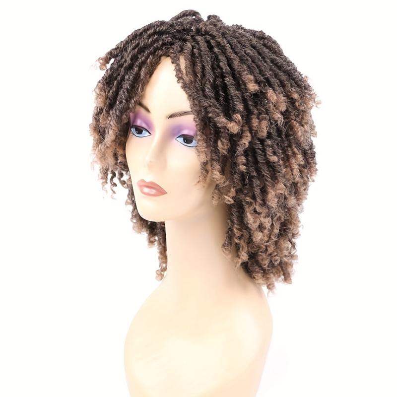 Short Dreadlock Wig Afro Curly Wig for Halloween Party 20-32cm