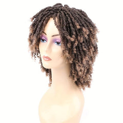 Short Dreadlock Wig Afro Curly Wig for Halloween Party 20-32cm