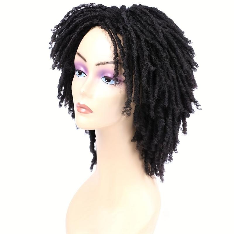 Short Dreadlock Wig Afro Curly Wig for Halloween Party 20-32cm