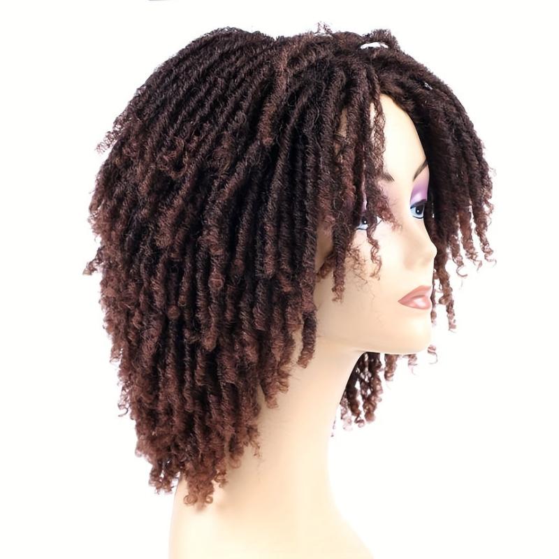 Short Dreadlock Wig Afro Curly Wig for Halloween Party 20-32cm