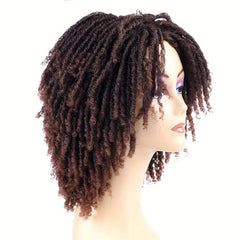 Short Dreadlock Wig Afro Curly Wig for Halloween Party 20-32cm