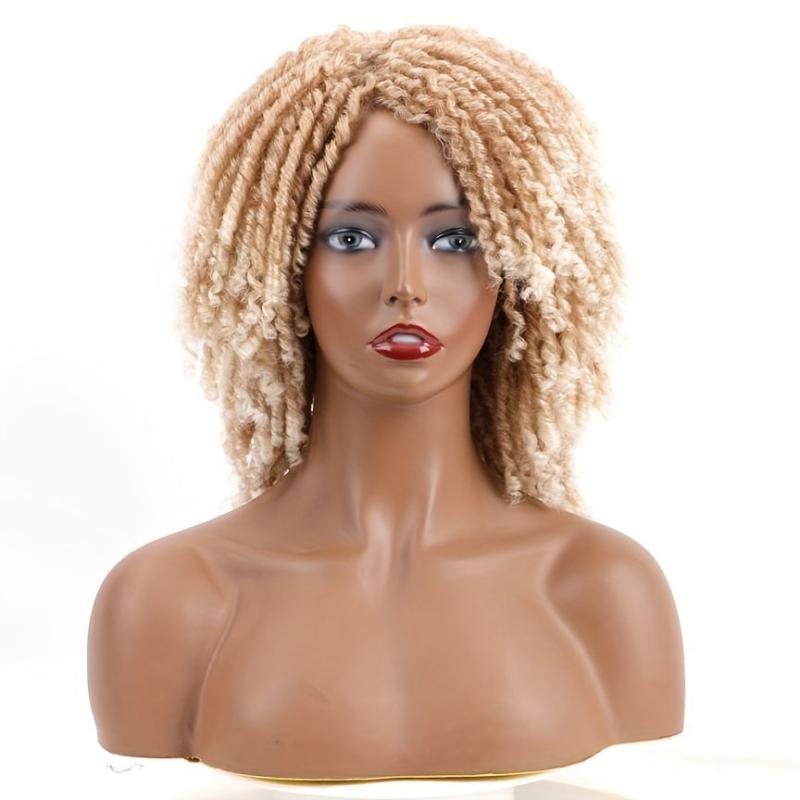 Short Dreadlock Wig Afro Curly Wig for Halloween Party 20-32cm