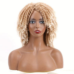 Short Dreadlock Wig Afro Curly Wig for Halloween Party 20-32cm