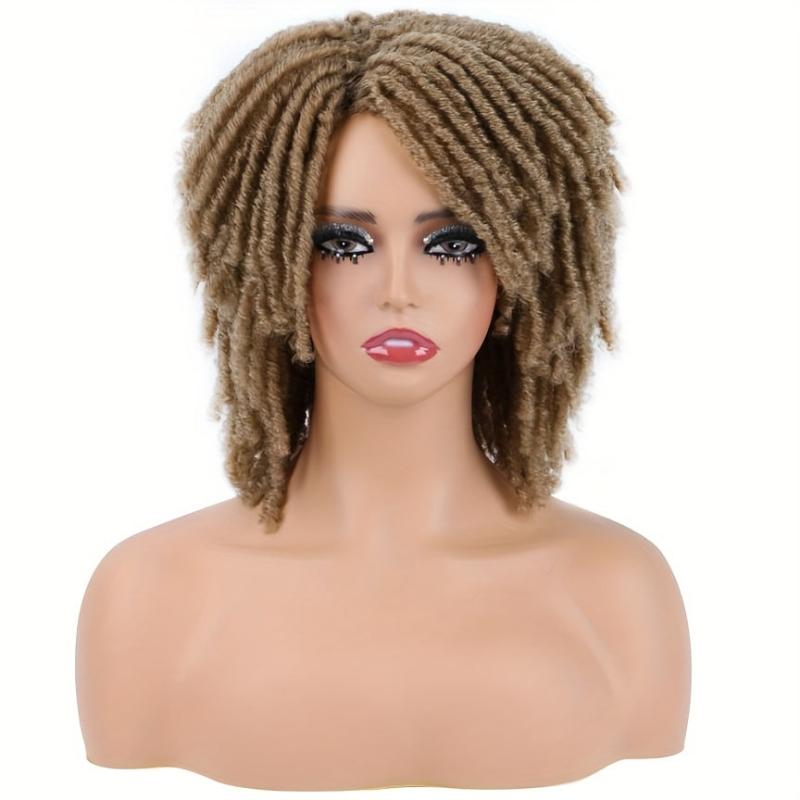 Short Dreadlock Wig Afro Curly Wig for Halloween Party 20-32cm
