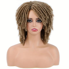 Short Dreadlock Wig Afro Curly Wig for Halloween Party 20-32cm