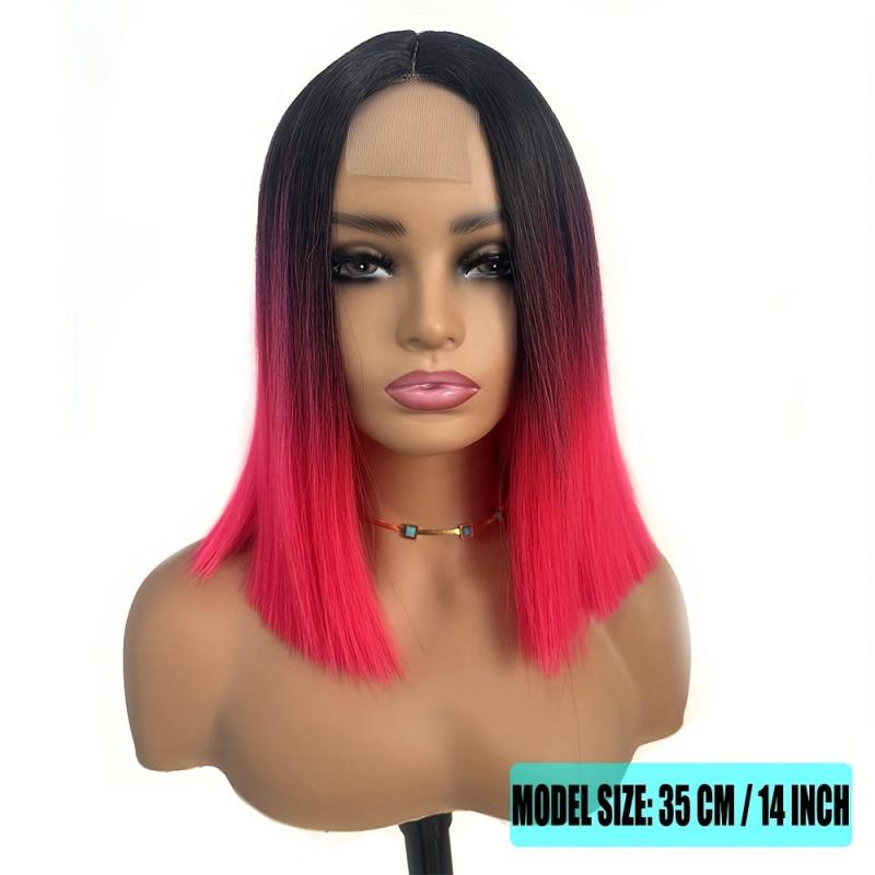 35 56 Cm Ombre Straight Hair Wigs Short Bob Lace Front Wigs
