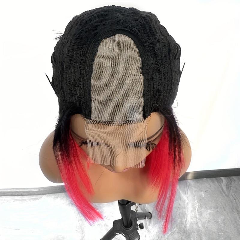 35 56 Cm Ombre Straight Hair Wigs Short Bob Lace Front Wigs