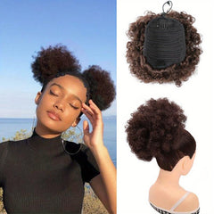 Kinky Curly Afro Puff Ponytail Extension for Women