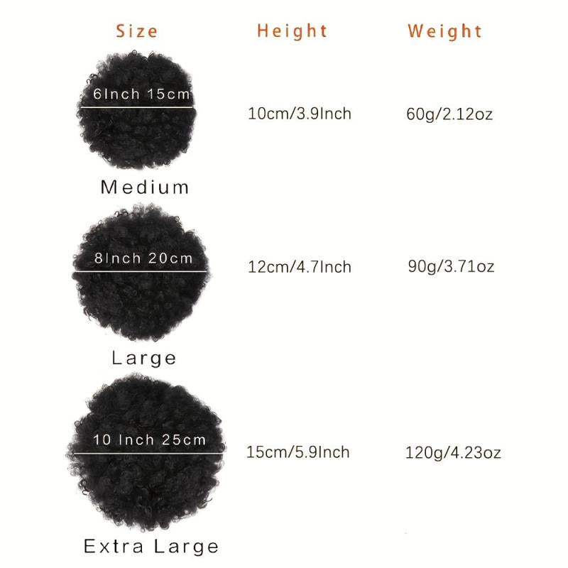 Kinky Curly Afro Puff Ponytail Extension for Women
