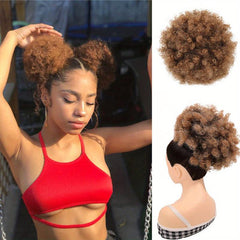 Kinky Curly Afro Puff Ponytail Extension for Women