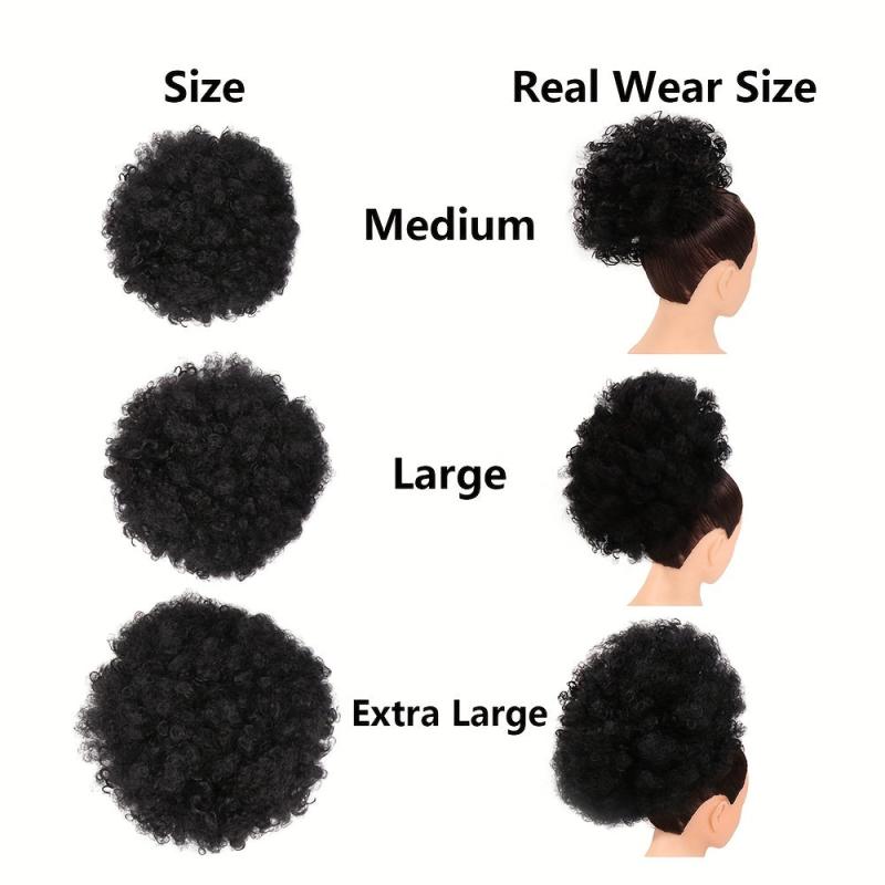 Kinky Curly Afro Puff Ponytail Extension for Women