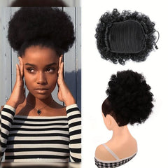 Kinky Curly Afro Puff Ponytail Extension for Women