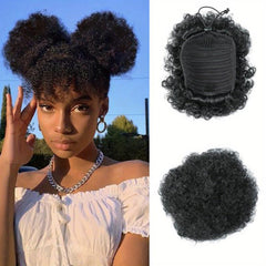 Kinky Curly Afro Puff Ponytail Extension for Women