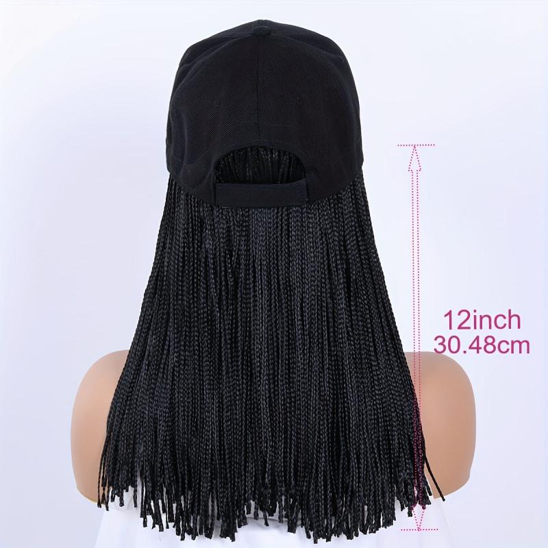 Short Bob Braided Hat Wigs 30 48 Cm Synthetic Fiber for Women Daily Wear
