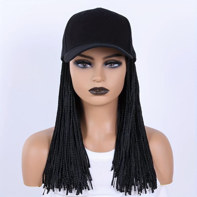 Short Bob Braided Hat Wigs 30 48 Cm Synthetic Fiber for Women Daily Wear