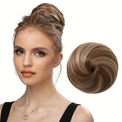 Synthetic Donut Bun Roll Wig for Women Easy to Apply Hairpiece Extensions