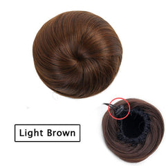 Synthetic Donut Bun Roll Wig for Women Easy to Apply Hairpiece Extensions