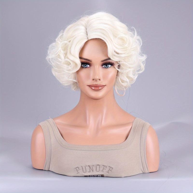 Princess Short Curly Bob Synthetic Wig for Halloween Cosplay