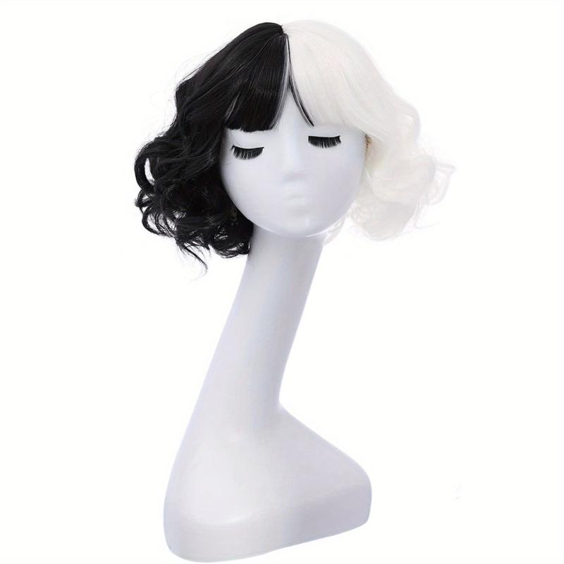 Princess Short Curly Bob Synthetic Wig for Halloween Cosplay