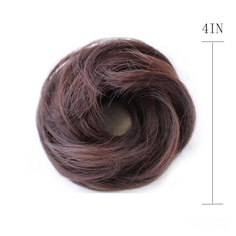 Short Straight Hair Puffy Hair Rubber Band Type Straight Hair Loop
