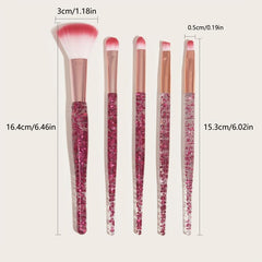 5pcs Makeup Brush Set for Eyes Lips Brows - Perfect Gift for Women