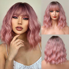 14inch Ombre Ginger Bob Wig With Bangs for Women