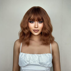 14inch Ombre Ginger Bob Wig With Bangs for Women