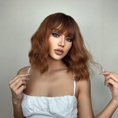 14inch Ombre Ginger Bob Wig With Bangs for Women